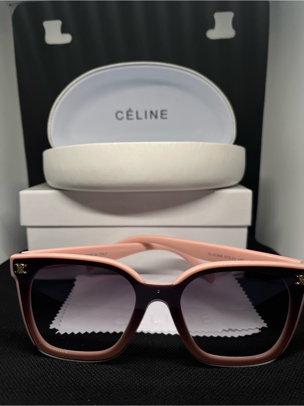 Pink and Brown Gradient Square Sunglasses